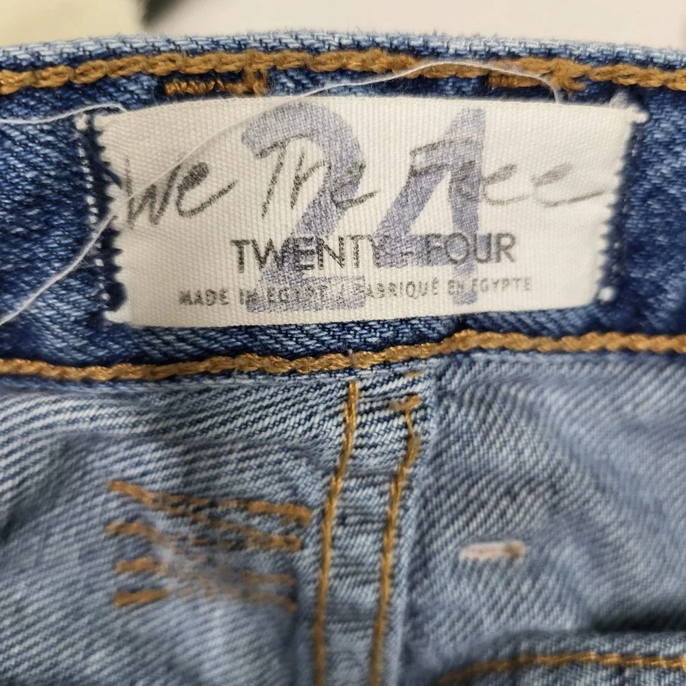 We The Free Women Shorts 24 Blue Denim‎ Cutoff Distressed Indie Sleaze